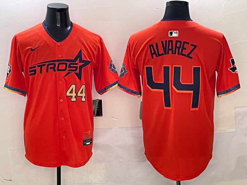 Men Houston Astros #44 Alvarez Orange Fourth generation Joint Name Nike 2025 MLB Jersey style 2